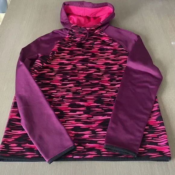 Nike Hoodie Pullover Therma Fit Pink Purple Camo Active Jacket Women’s Size M - Picture 3 of 11